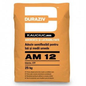 DURAZIV cu Kauciuc AM 12 - Adeziv semiflexibil pentru bai si medii umede, interior 25 kg